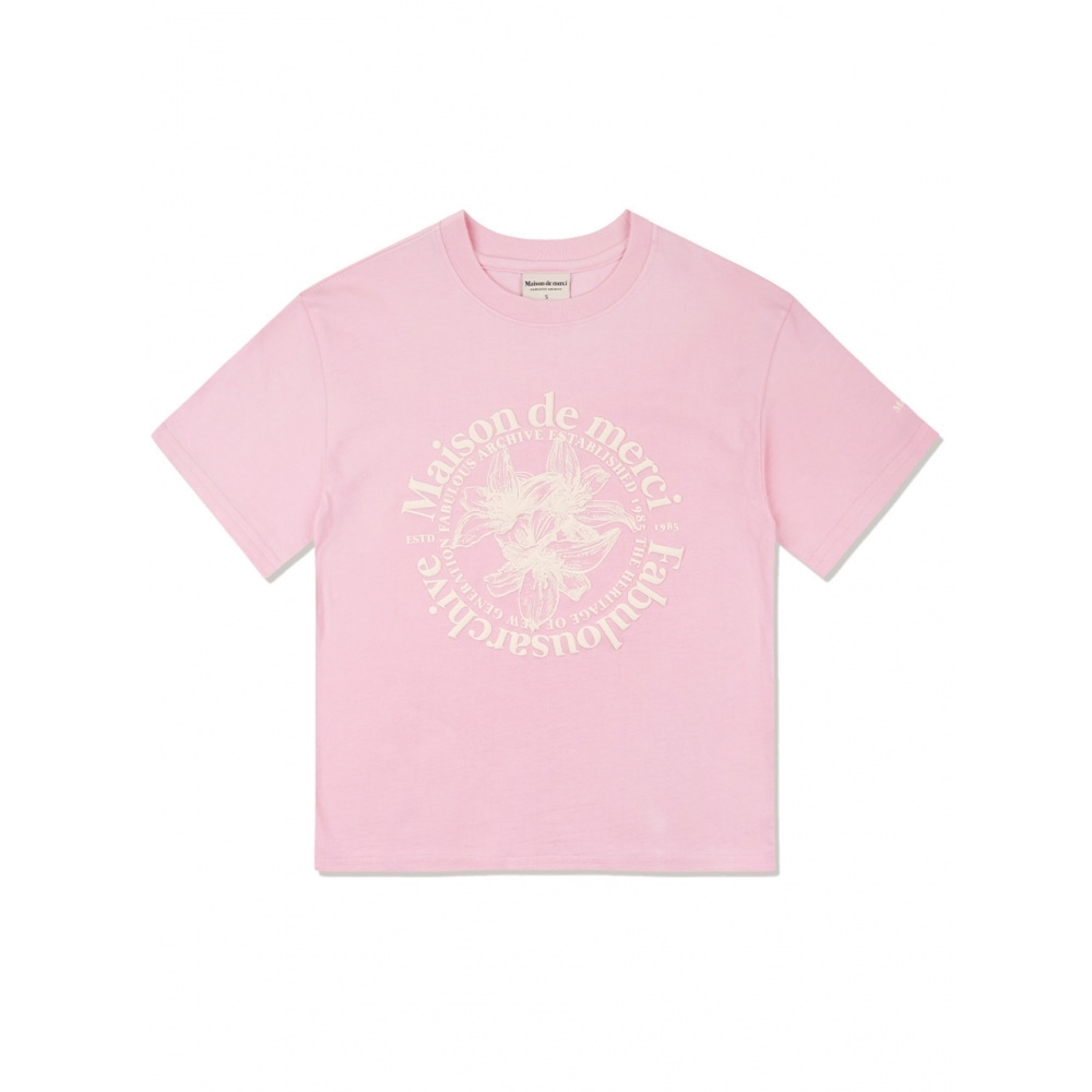 ファビュラスアーカイブ女性用リリスエンボスクロップTシャツピンク (FCC2TS387W)