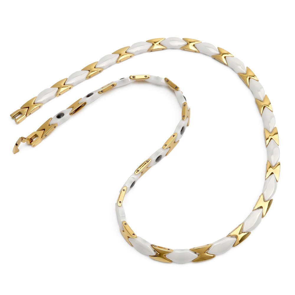 ステンレス 磁気ネックレス [n483-gold]