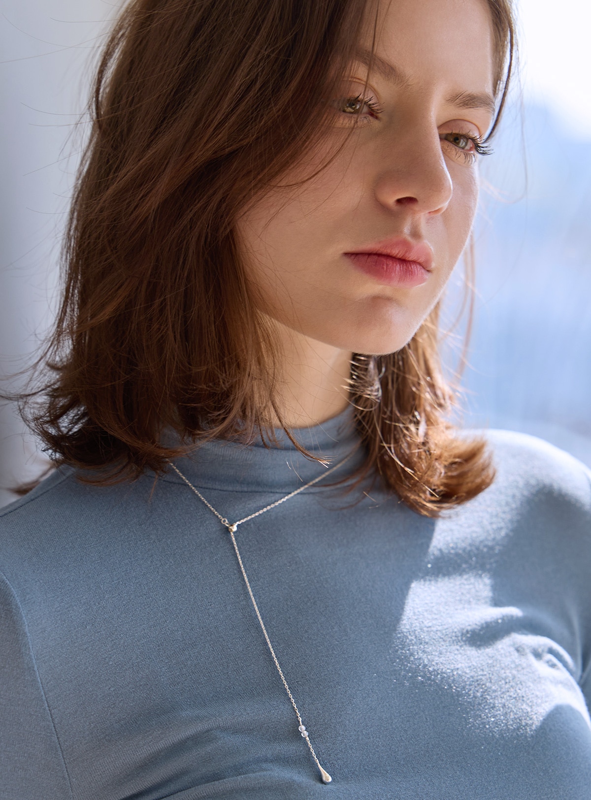 【メガ割 最大30％OFF】人気925シルバー デュフリン ドロップネックレス おしゃれトレンド新作