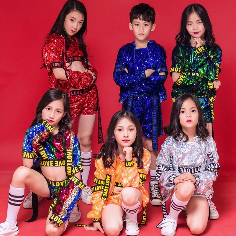 ダンス 衣装 キッズダンス 原宿系 チアガール セットアップ ダンス衣装 キラキラ ダンスウェア 演出服 メタリック ジャッズ 舞台 チアガールバスケ