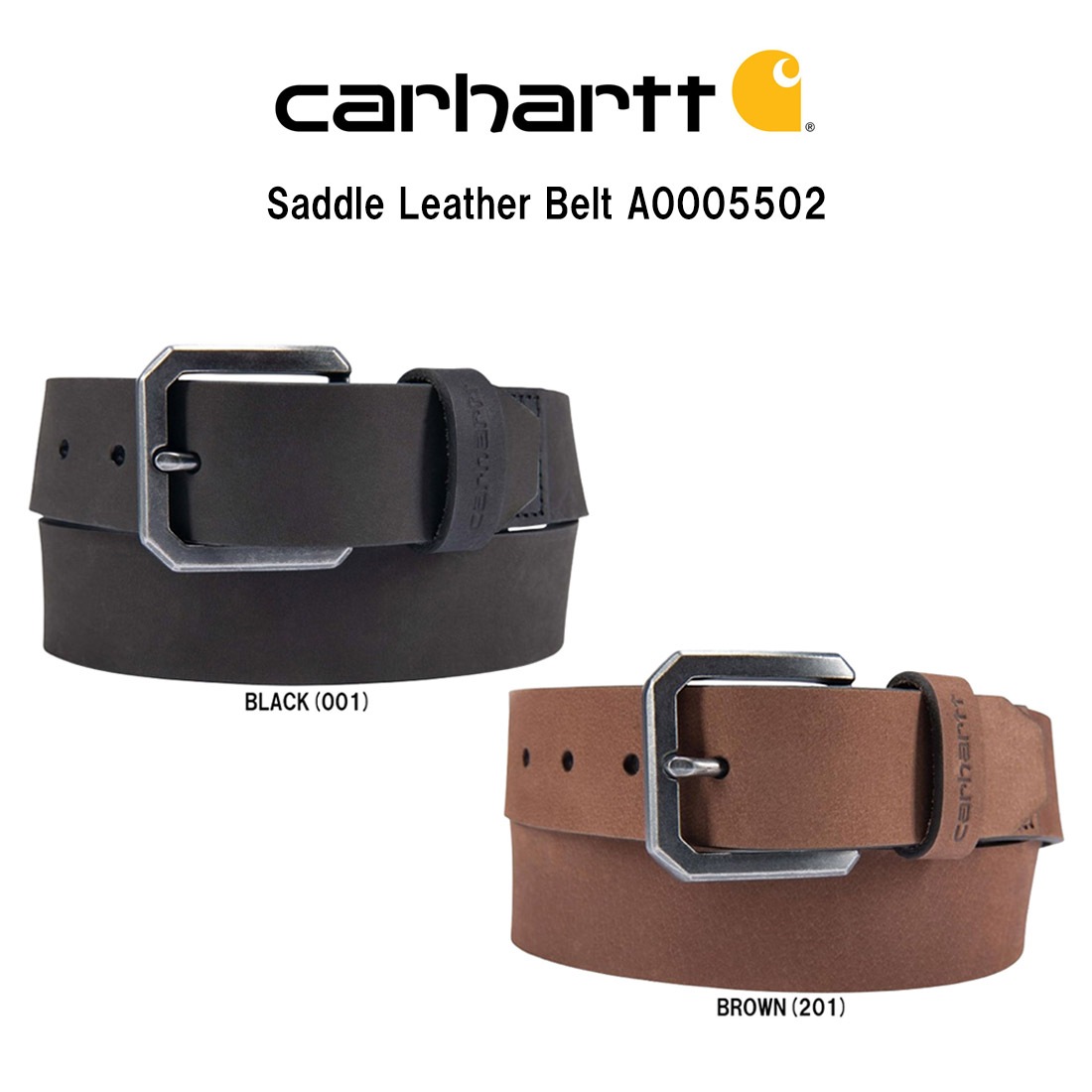 (SALE)Carhartt ベルト サドル レザー フルグレイン 本革 牛革 ギフト カジュアル シンプル 男性用 メンズ A0005502