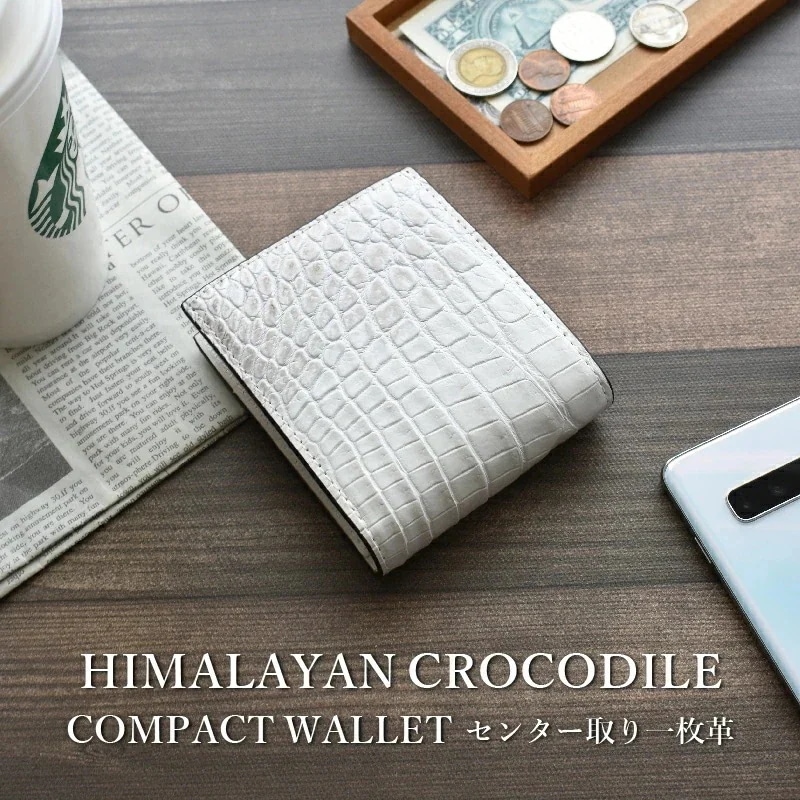 クロコダイル 本革 ヒマラヤ 二つ折り 財布 キャッシュレス メンズ レディース プレゼント ギフト ペア 一粒万倍日