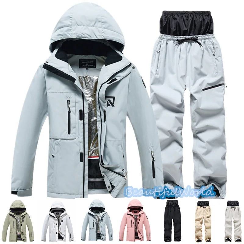 スノーボードウェア 上下セット スキーウェア メンズ レディース セットアップ 男女兼用 スノボウェア スノーボード ジャケット パンツ 撥水防風 保温 雪遊び 暖かいH78