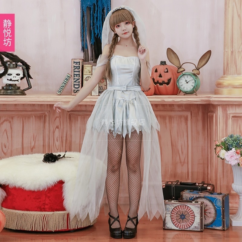 ハロウィンコスチューム ゴースト花嫁 ゾンビ 吸血鬼 魔女コスチューム 大人用 ホラー ゾンビコスチューム ロールプレイ