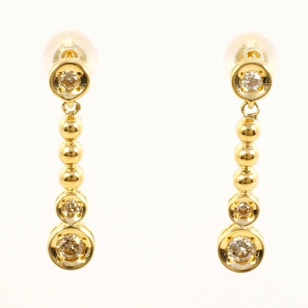 K18 18金 YG イエローゴールド ピアス ダイヤ 0.10 ×2 ジュエリー 中古