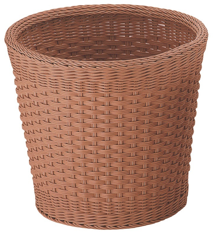 トーダイ PPラタン 丸型ランドリーバスケット 40型 ブラウンCF-608-BR