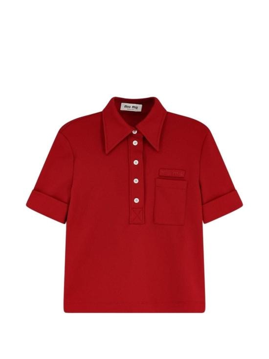 MIU MIU Women Polo Shirts MT2204 14OAF0041 Rosso