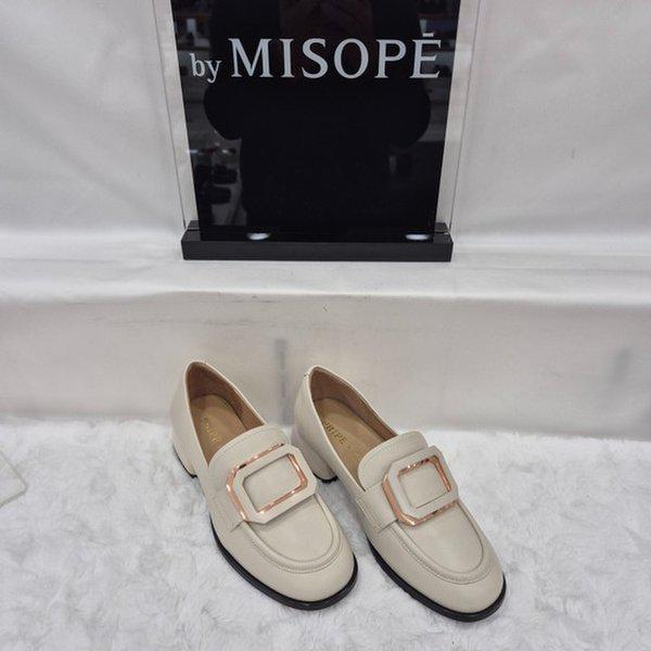 By 女性 ゴールド装飾 クラシック ローファー 112HT339SS012 IVORY 2 JJ