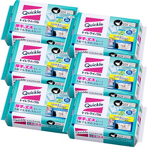 【まとめ買い】クイックル トイレクイックル つめかえ用 大容量 ミント 20枚入 × 6個 99%除菌 24時間抗菌