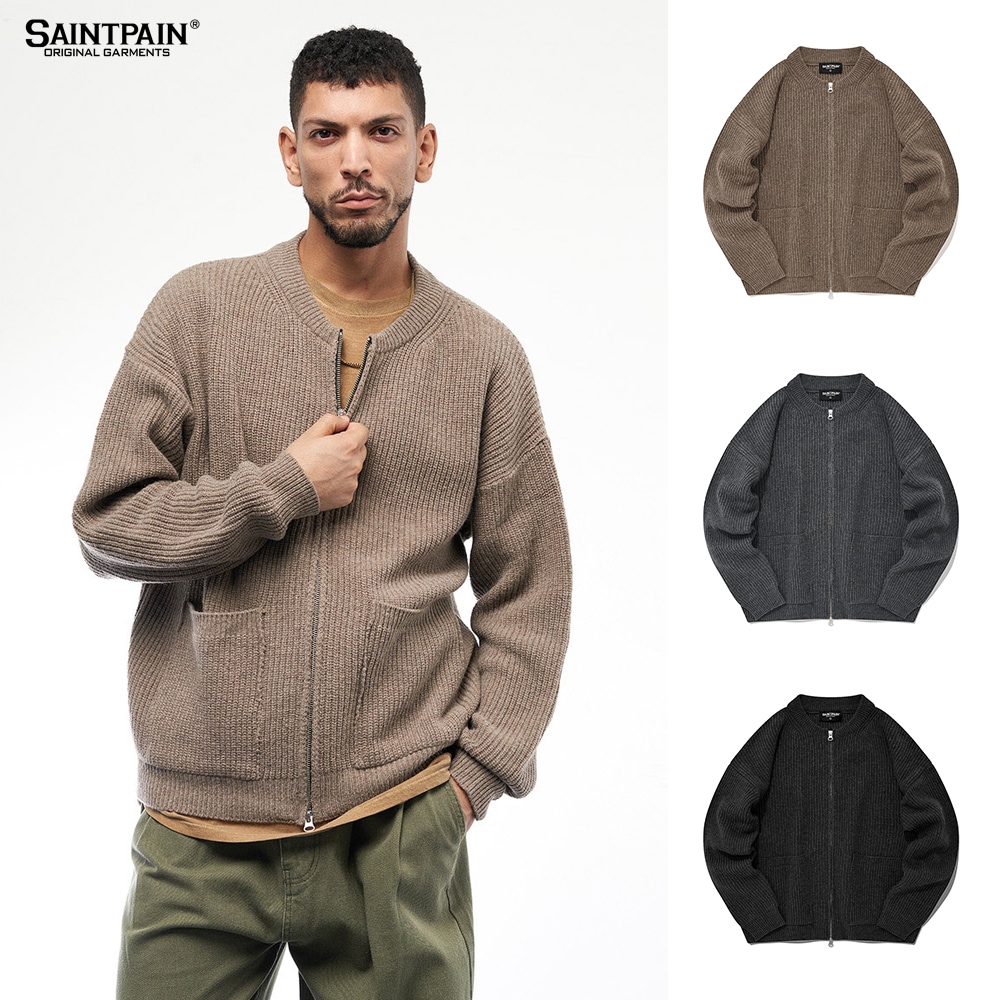 SP WOOL 2WAY ZIPUP KNIT JACKET-3 COLOR
