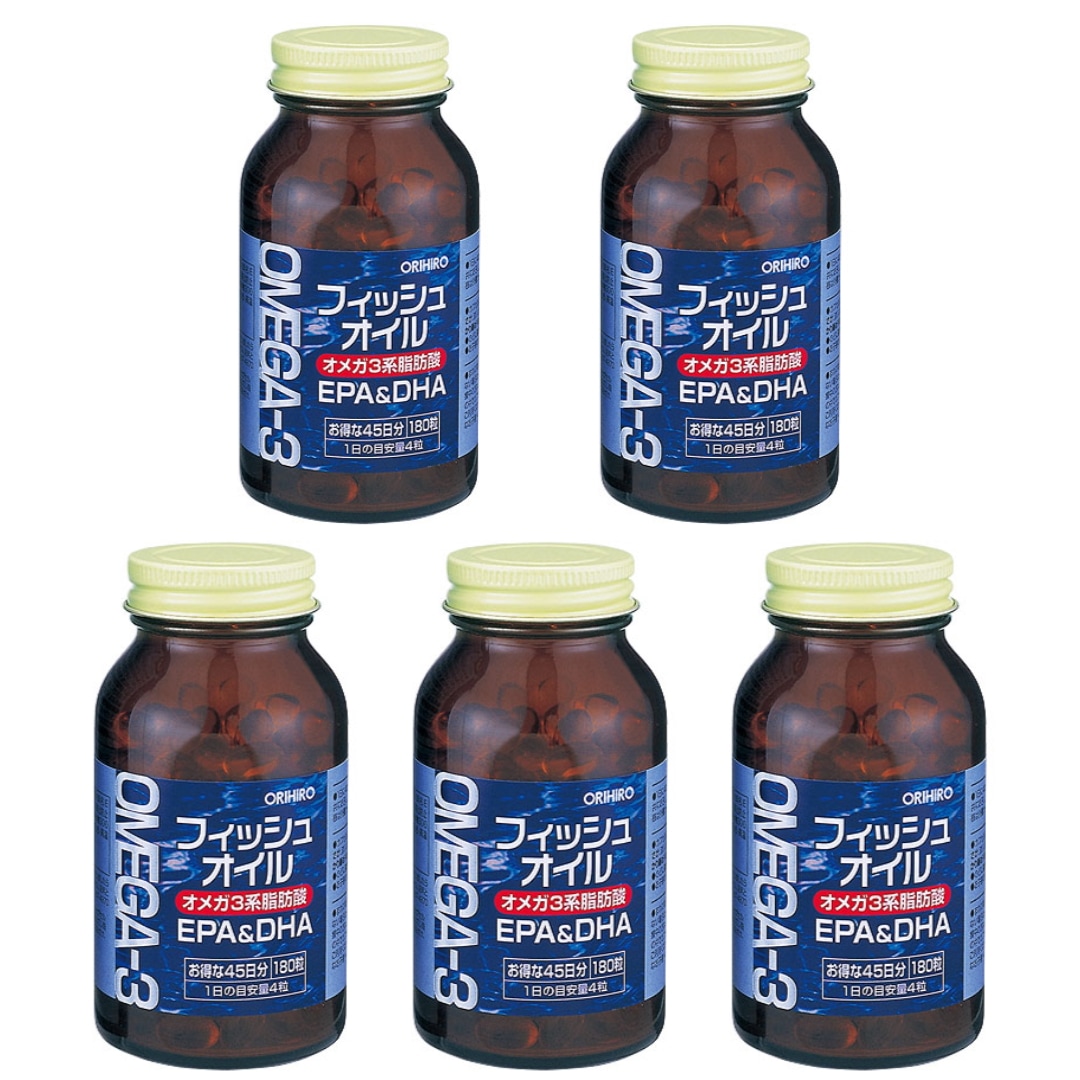 フィッシュオイル 180粒(45日分) EPA&DHA 5個セット