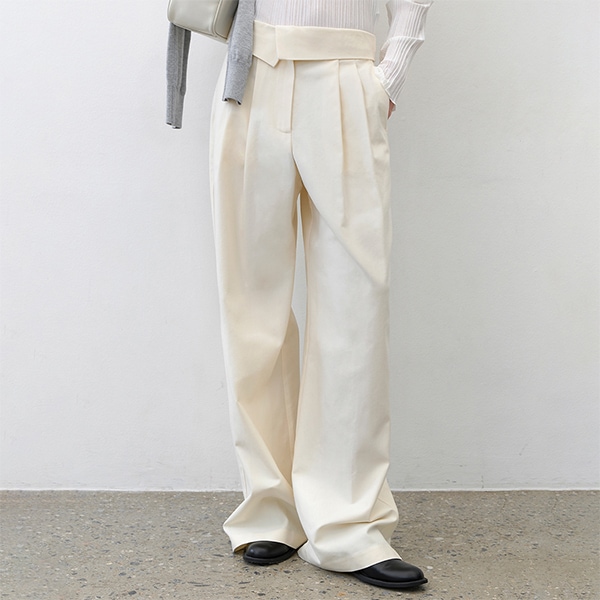 (PT-5620)FOLD BELTED TWO-TUCK PANTS 10,842円