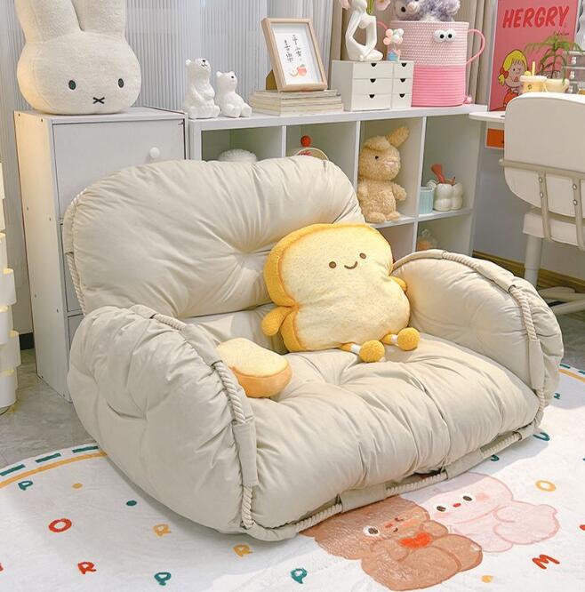 ソファ　座椅子　ダブル掛けベッドルーム小さなソファ小さな家庭用バルコニー折りたたみソファベッド　リクライニング コンパクト 椅子二人 一人暮らし かわいい 人気 ソファー