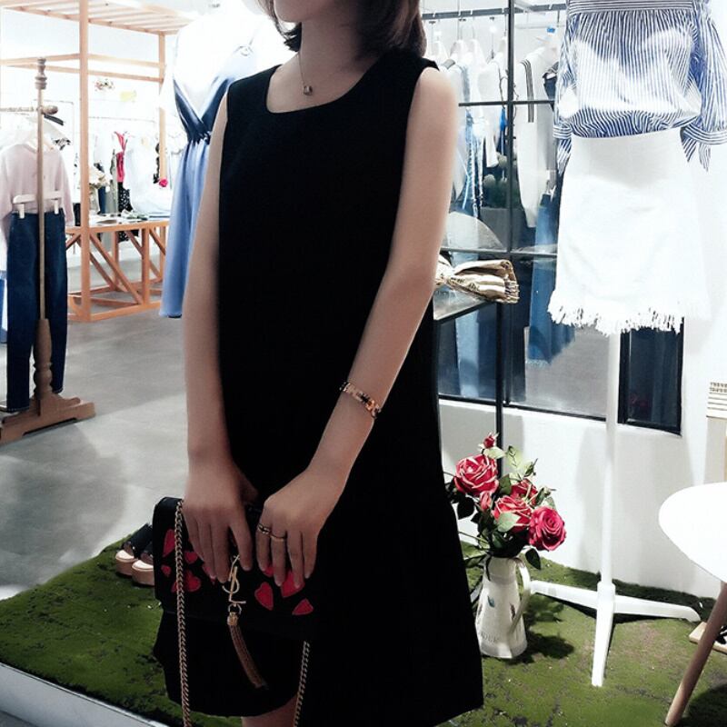 レディース ワンピース ひざ丈 ノースリーブ モノトーン 春夏 春 夏 秋冬 秋 冬 ゆったり