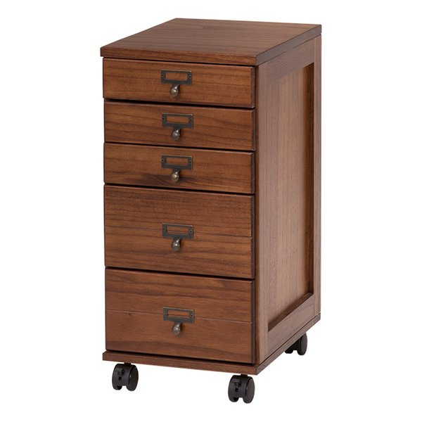 5段チェスト ブラウン・幅28×奥行37×高さ60cm キャスター付き MCH-6170BR 8,424円