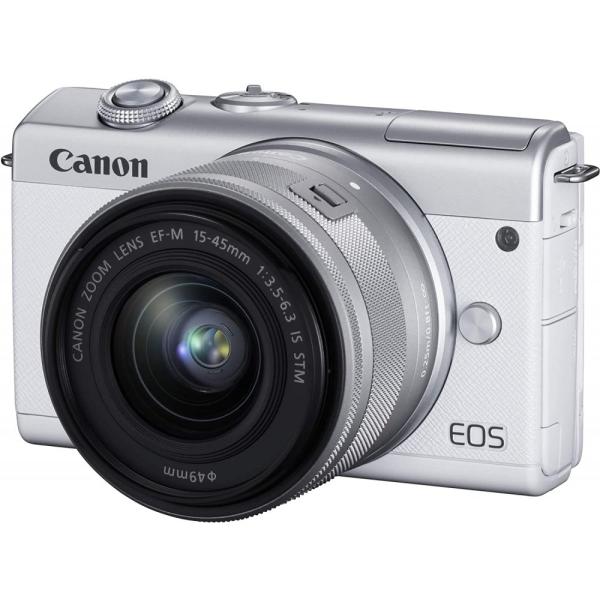美品】CANONキャノン EOS Kiss M ホワイト 標準ズームレンズセット