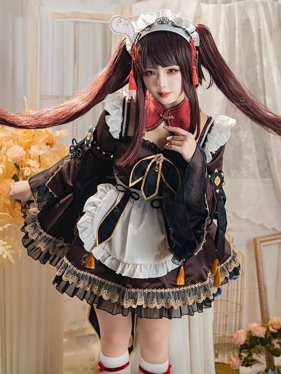 原神CSくるみ同人メイド服 ロリータフルセットコスプレ変装仮装ワンピース ワンピース141