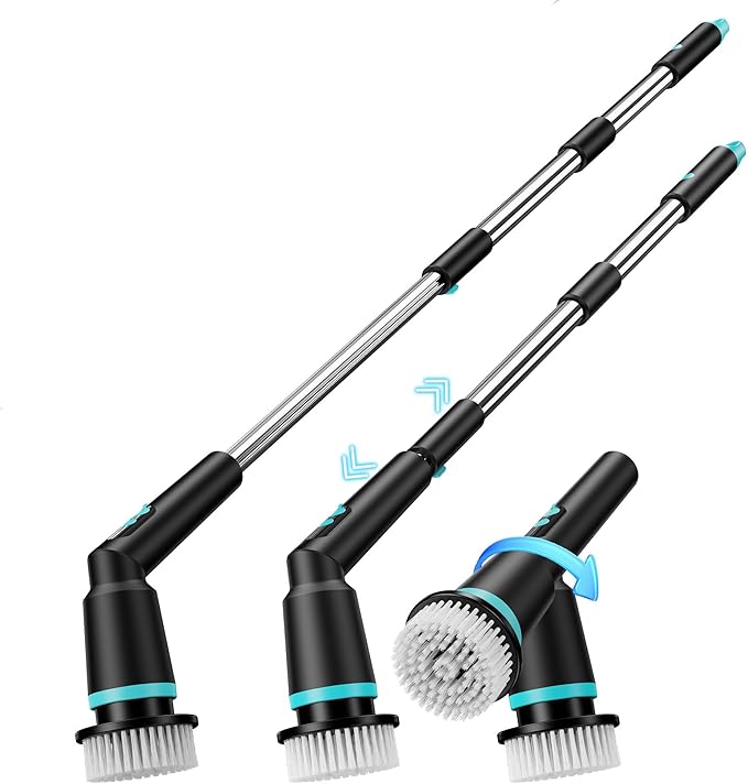 電動お風呂掃除 ブラシ バスポリッシャー 8つの取り替えブラシ付き 2つの