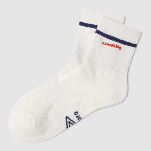 靴下 CQK UQ123CSC31-SCW ベーシック ストライプ ミッド ソックス スイートコーン