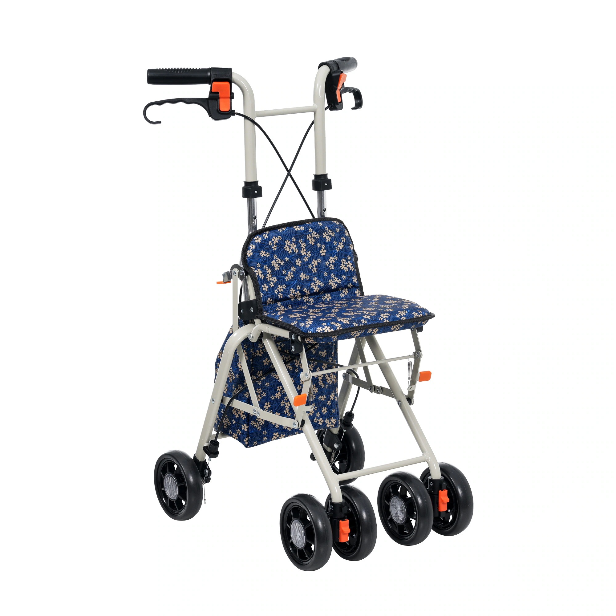 歩行器 歩行車 シルバーカー キャスター 室外用 高さ調整可能 折りたたみ可能 座面付き 四輪 キャスター付き おしゃれ 座れる 散歩 シニア 歩行補助 買い物 ショッピングカー 大容量 老人車 手