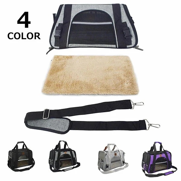 ペットキャリー 折りたたみ 小型犬用 猫用 手持ち 肩掛け ショルダー 2WAY ペットバッグ キャットキャリー ドッグキャリー ペット用品 ポータブル お出掛け お散歩 猫 犬 メッシュ 軽量 aa