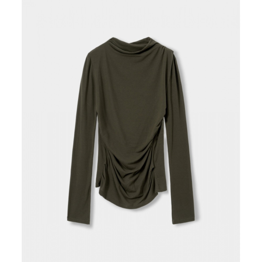 SATUR (W) Dane テンセルシャーリング T シャツエスプレッソカーキ