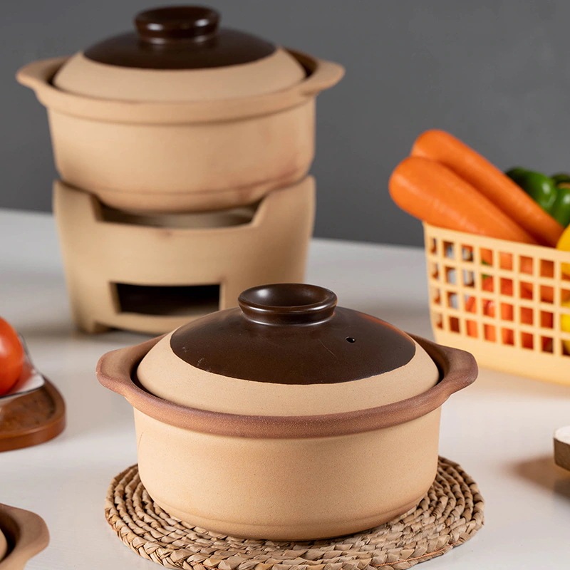 キャセロールシチュー家庭用家庭用ガスガス不機嫌な古いスタイルのアースキャセロールクレイポットライスヌードルヌードルシチューポットガスストーブ