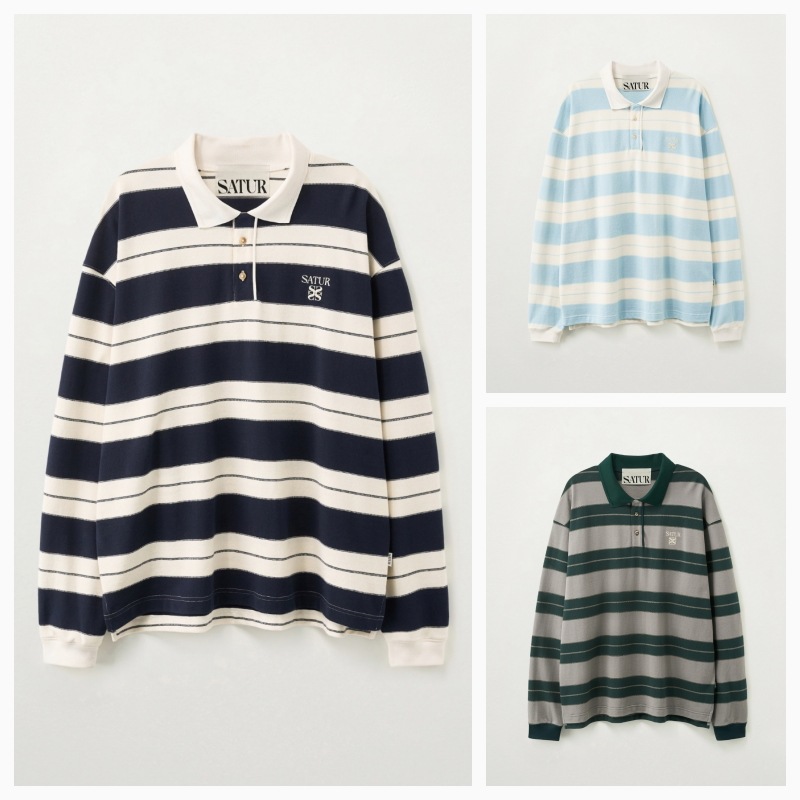 【SATUR】 26SS [RIIZEs Pick] APERO STRIPE PIQUE LONG SLEEVE : 3COLORS