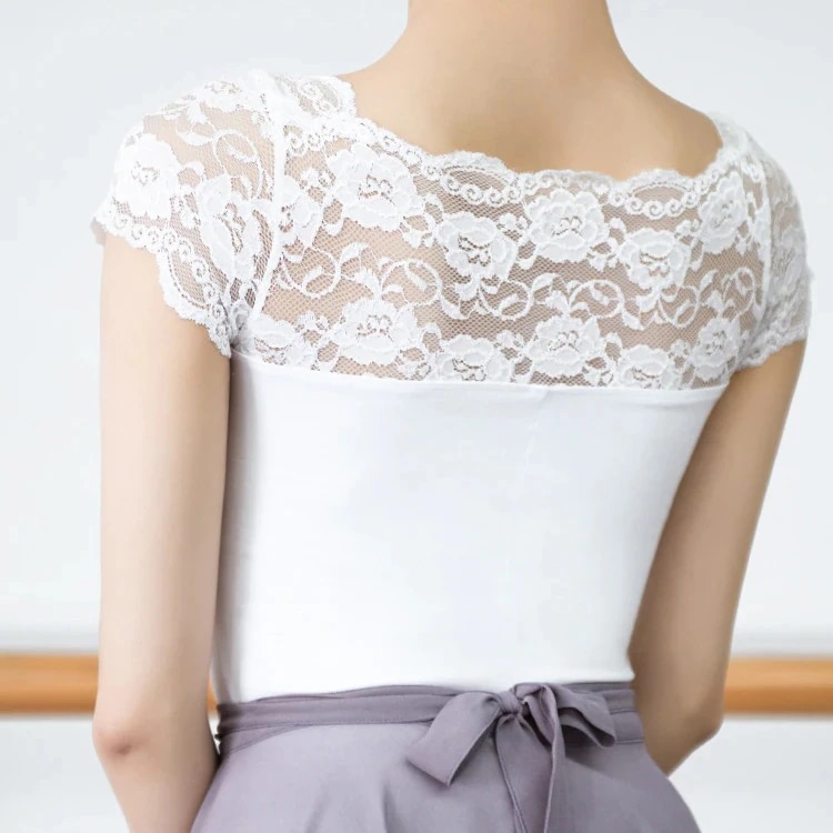 女性ダンスレオタード 大人レースバレエレオタード 体操レオタード ダンス用半袖水着 バレリーナダンス