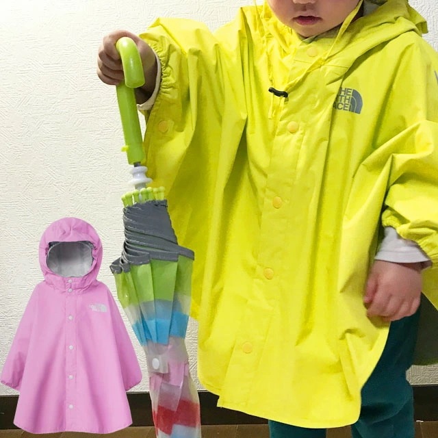 ザ・ノース・フェイス レインポンチョ ベビー NPB12308 レインコート キッズ 雨具 カッパ 男の子 防水 女の子 子供用 撥水 フード アウトドア キャンプ 遠足 登園 旅行 アパレル 黄色