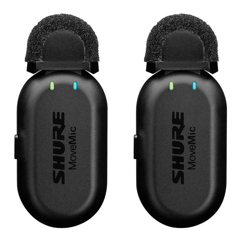 SHURE　クリップオン・ワイヤレスマイクロホン（2本入 / 充電ケース付き） MoveMic Two　MV-TWO-J-Z6