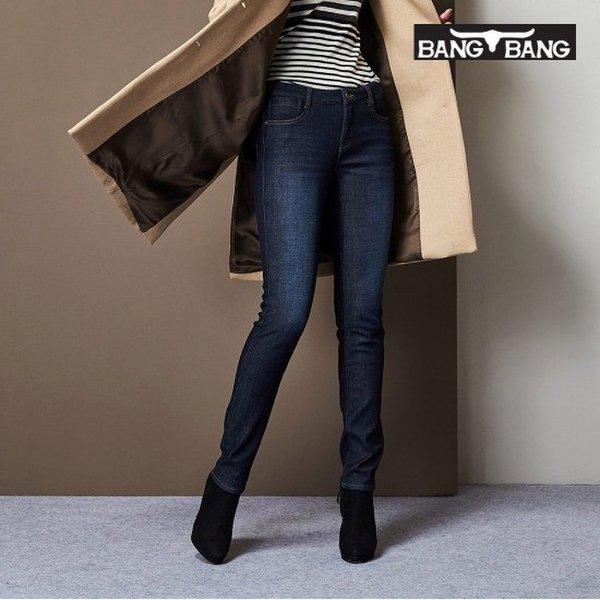 女性スリムフィットボンディング起毛デニムインディゴ_E8Q7 4,297円