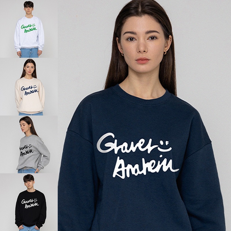 [UNISEX]Drawing logo smiley sweatshirt_5color