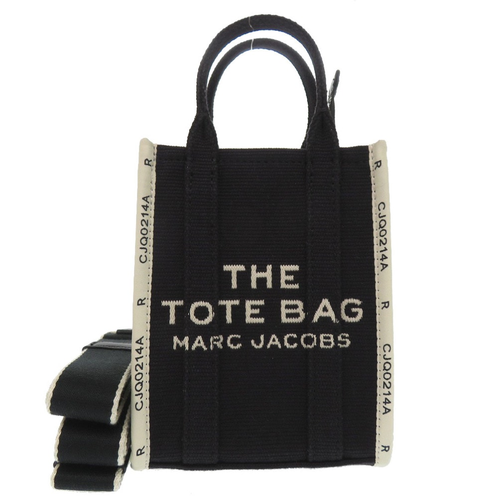 未使用品 THE JACQUARD PHONE TOTE BAG トートバッグ コットン/ポリエステル/コットン ブラック 0872【中古】 レディース