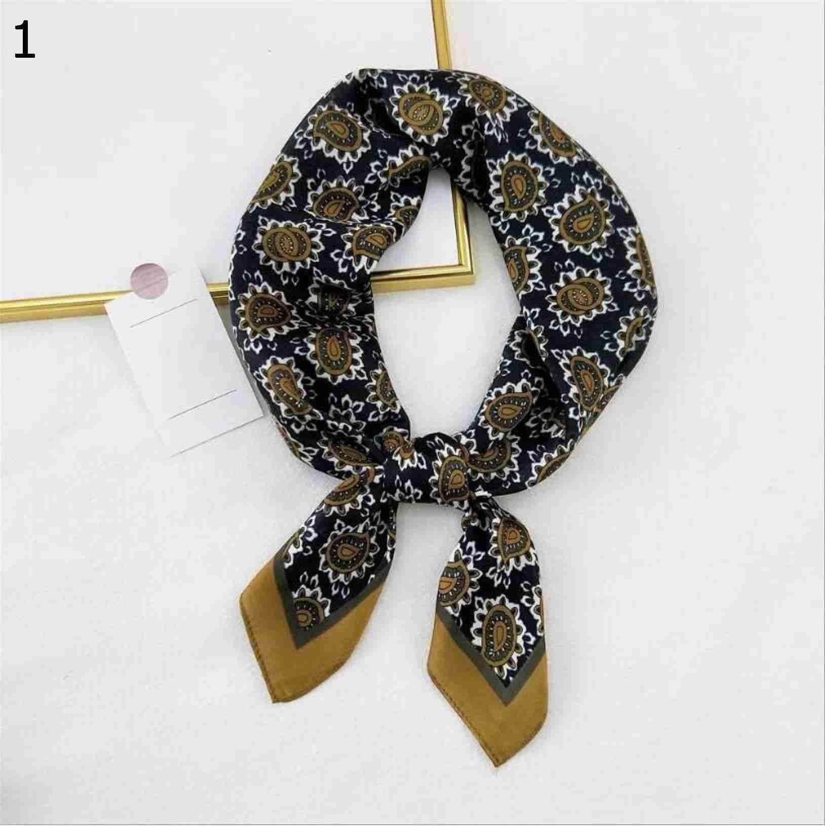 【20%OFFクーポン～】70×70cm レディース ヒジャーブ アブストラクト カシュー スカーフ プリント カジュアル サテン スモール スクエア ラップ ヘッド 多機能 Size : スカーフ 5,545円