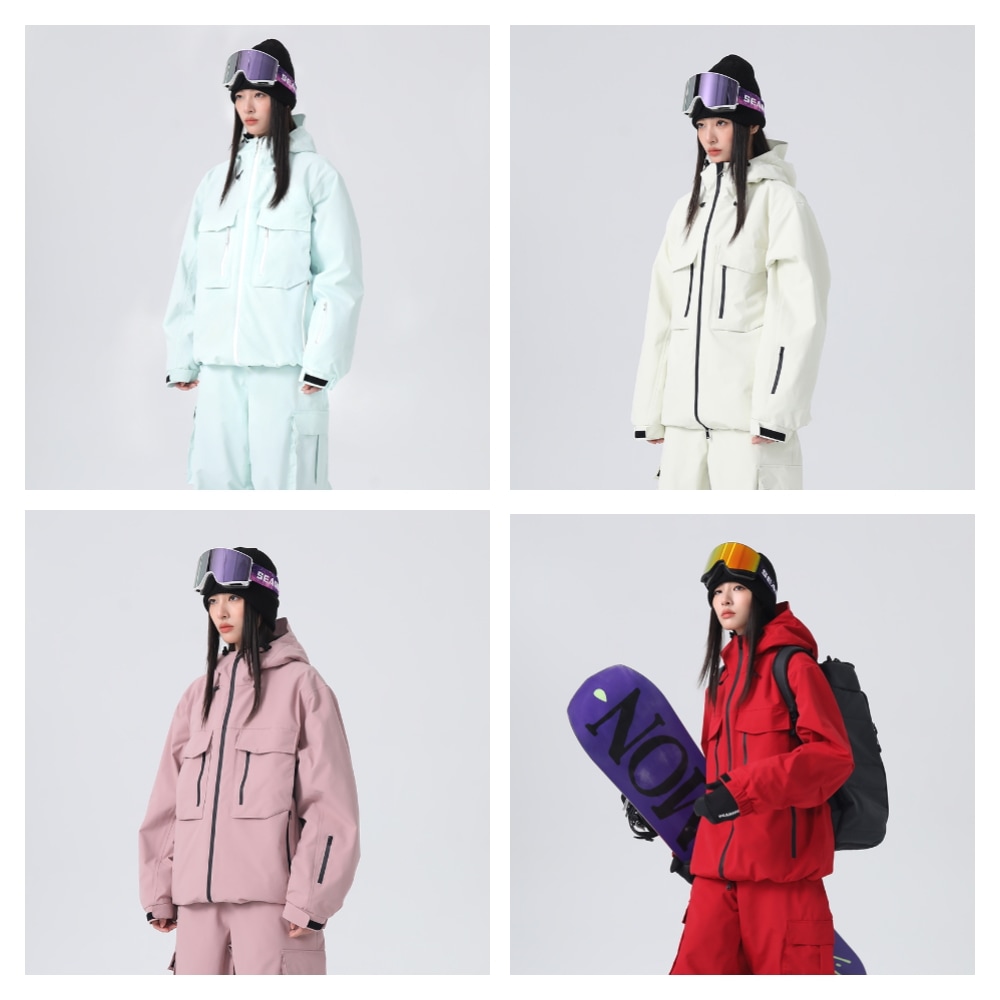 スノーボードウェア 2025 2026 白 ピンク グリーン レッド 3L防水29000mmスノパンツ レディース メンズ スキーウェア スノボウェア コート スキー