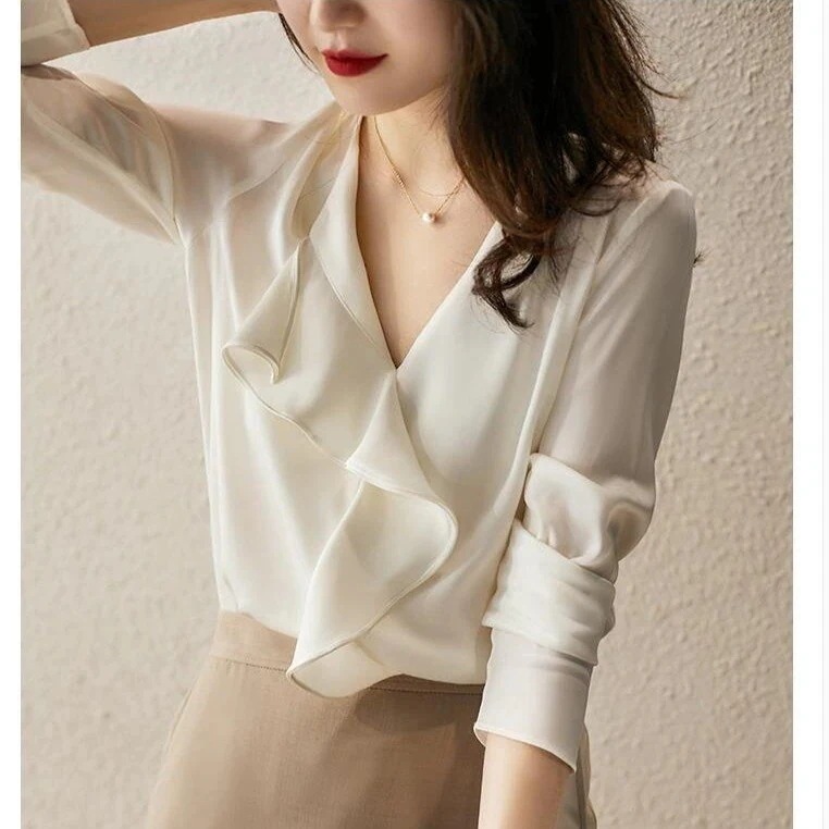 今っぽシアーシャツ 冬でもブラウス 長袖ブラウス春先取り ブラウス 今っぽシアーシャツ2024 韓