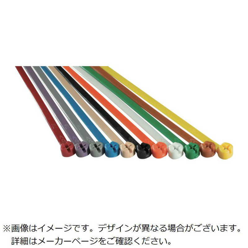 ABB　TY-Rap 高性能ケーブルタイ(結束バンド)標準グレード(10色混合)(小袋)幅4.8X長さ183mm100本入り　TY525MCLRS