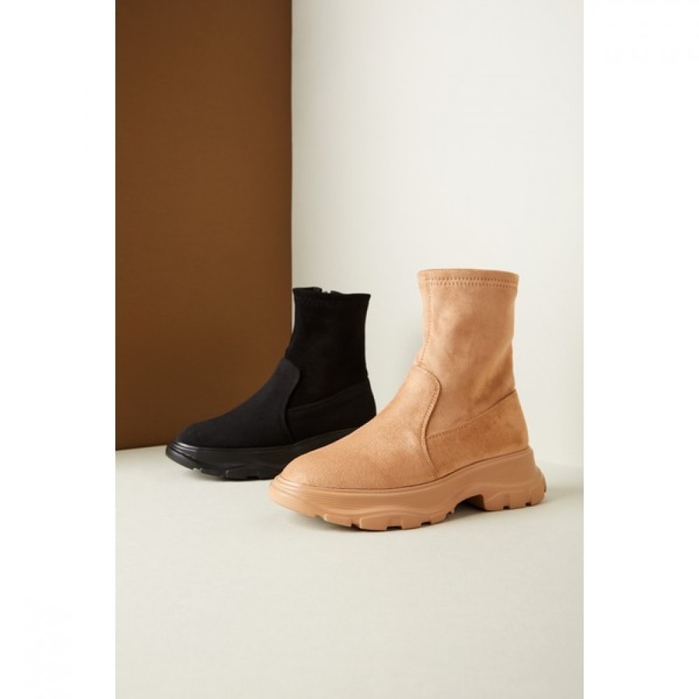 (Mook) レディースワンコートスパンブーツスエード 2色