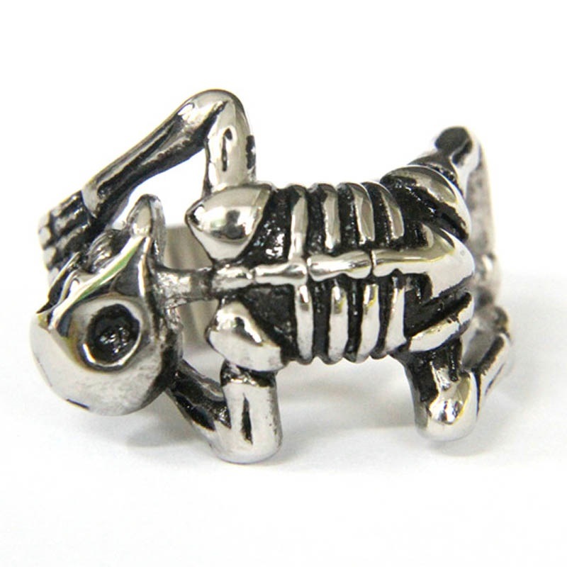 おねだりスカルステンレスリング（RCT062）サイズ/28号 ドクロ 骸骨 面白い おもしろい 甘えん坊 寝る 指輪 サージカルステンレス316L メンズ レディース r0493xxxxxxxx