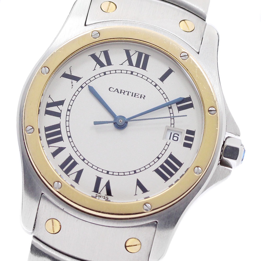 カルティエ CARTIER W20037R3 サントスロンド MM デイト クォーツ ボーイズ _954696【中古】