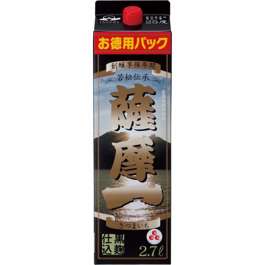 【送料無料】若松酒造 薩摩一 芋 25度 2700ml（2.7L）8本【北海道沖縄県東北四国九州地方は必ず送料が掛かります】