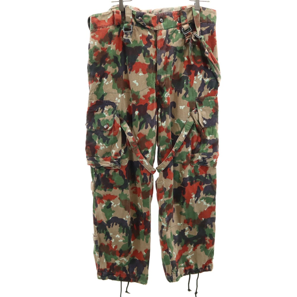 スイス軍 70s ヴィンテージ M-70 アルペンカモ サスペンダー カーゴパンツ カーキ SWISS ARMY ミリタリー 迷彩 メンズ 5,678円