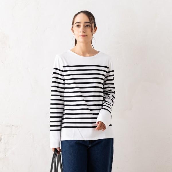 ナヴァル NAVAL メンズ レディース ロングTシャツ SAINT JAMES 2691 IC ホワイト ブラック