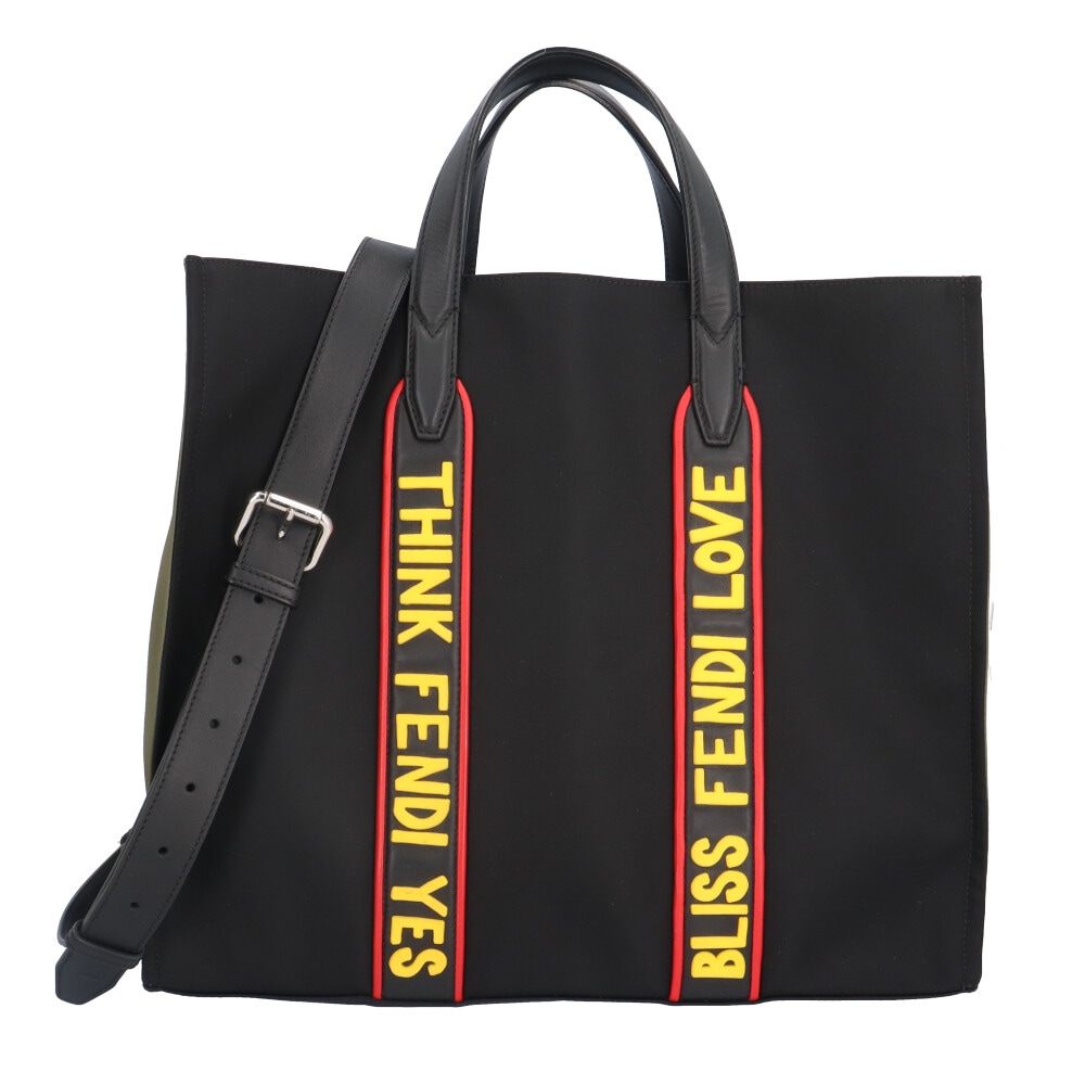 フェンディ ショルダーバッグ ナイロンキャンパス 7VA390-A010-179-3355 ブラック FENDI 中古 美品