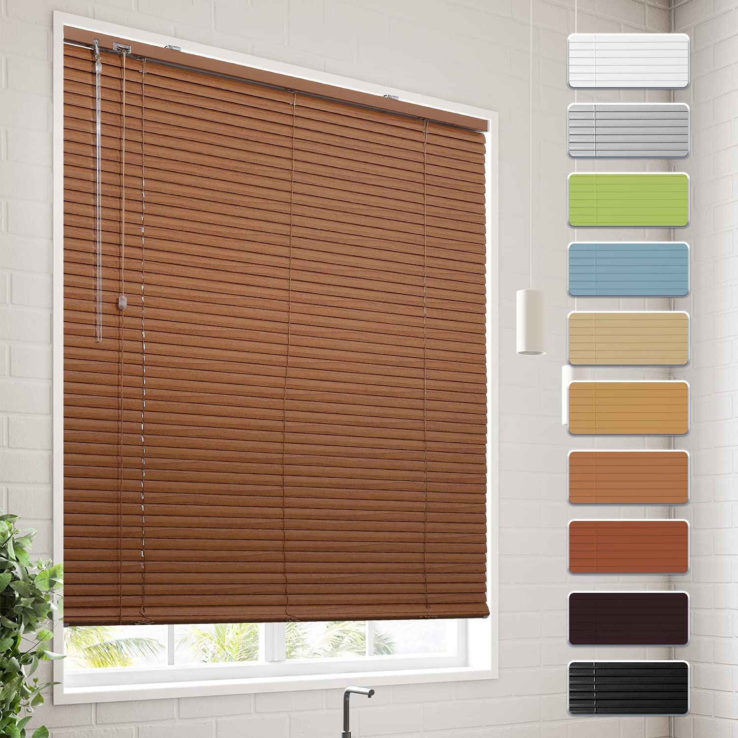 木目調 アルミブラインド オーダーメイド ブラインド 加厚アルミ 目隠し10色 1cm単位でオーダー