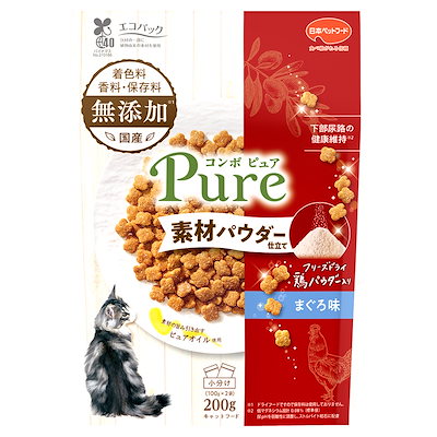 他サイト： キャットフード　コンボ　ピュア　キャット　まぐろ味・鶏パウダー仕立て　２００ｇ　ＣＲＣ35―15―60―35―00の商品画像