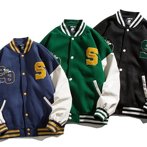 レディース ジャケット 上着 オーバーサイズ ジャンパー スタジャン 切り替え 韓国 新作 体型カバー インスタ映え 暖かい 可愛い かわいい かっこいい カジュアル シンプル こなれ感 lout02