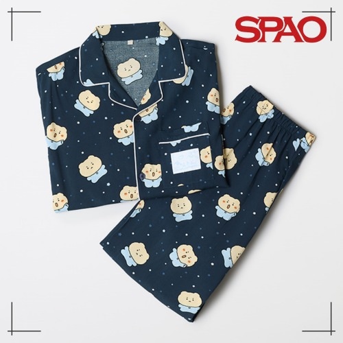 SPAO公式 壊れたクマ 長袖パジャマ NAVY 韓国人気 秋新作