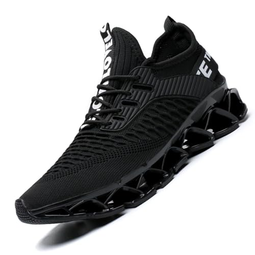 Socviis メンズ スニーカー ジョギング カジュアル 運動靴 ウォーキング 通気性 アウトドア トレーニングシューズ 学生 通学 サラリーマン ブラック 26.5 cm